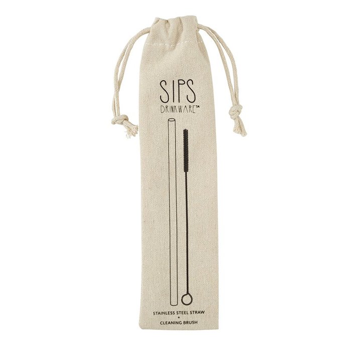 Stainless Steel Straw And Brush Set in Bag | Eco-Friendly and Reusable 