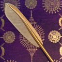 Gold Quill Shaped Pen in Gold or Silver | Book Lover Faux Feather Pen |  Classic Pen Gift for Her Him