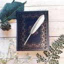 Silver Quill Shaped Pen in Gold or Silver | Book Lover Faux Feather Pen |  Classic Pen Gift for Her Him