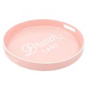 Brunch Lady Round Bar Tray | Serving Tray with Handles | 13.5" Diameter Bar Trays with Cute Sayings  | Decorative Serving Large Kitchen Bar Trays