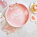 Brunch Lady Round Bar Tray | Serving Tray with Handles | 13.5" Diameter Bar Trays with Cute Sayings  | Decorative Serving Large Kitchen Bar Trays