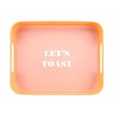 Let's Toast Retro Acrylic Bar Tray | Serving Trinket Tray | 14" x 10" Bar Trays with Cute Sayings  | Decorative Serving Large Kitchen Bar Trays