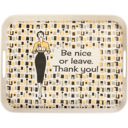 Be Nice Or Leave Tray | Retro-Inspired Decorative Serving Tray | Trinket Bamboo Tray Bar Trays with Cute Sayings  | Decorative Serving Large Kitchen Bar Trays