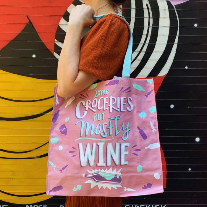 Large Market Shopper Totes with Cute Designs and Sayings | Daily Shopping Storage Bag