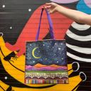 Never Stop Looking Up Market Tote | Shopping Grocery Bag | 15.50" x 15.25" x 6" Large Market Shopper Totes with Cute Designs and Sayings | Daily Shopping Storage Bag