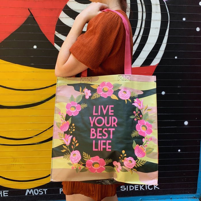 Large Market Shopper Totes with Cute Designs and Sayings | Daily Shopping Storage Bag