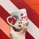 Pucker Up Heart Shaped Handle Mug | Stoneware Tea Coffee Cup | 12oz Heart Shaped Handle Romantic Gift Mug | Stoneware Tea Coffee Cup | Coffee Lovers Gift Valentine's Day