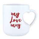 My Love Mug Heart Shaped Handle Mug | Coffee Tea Stoneware Cup | 12oz. Heart Shaped Handle Romantic Gift Mug | Stoneware Tea Coffee Cup | Coffee Lovers Gift Valentine's Day