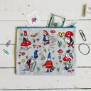 Gnomes Recycled Material Cute/Cool/Unique Zipper Pouch/Bag/Clutch/Cosmetic Bag | 9.5" x 7" Recycled Material Pencil or Makeup Bag and Coin Purses with Sayings: Gnomes, Rainbow, She Believed She Could So She Did