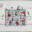 Gnomes Recycled Material Cute/Cool/Unique Zipper Pouch/Bag/Clutch/Cosmetic Bag | 9.5" x 7" Recycled Material Pencil or Makeup Bag and Coin Purses with Sayings: Gnomes, Rainbow, She Believed She Could So She Did