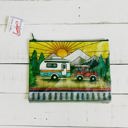 Camper Zipper Pouch | Camping Themed Purse Pencil Case Organizer | 9.50" x 7" Recycled Material Pencil or Makeup Bag and Coin Purses with Sayings: Gnomes, Rainbow, She Believed She Could So She Did