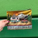 Camper Zipper Pouch | Camping Themed Purse Pencil Case Organizer | 9.50" x 7" Recycled Material Pencil or Makeup Bag and Coin Purses with Sayings: Gnomes, Rainbow, She Believed She Could So She Did