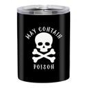 May Contain Poison Stainless Steel Tumbler | Skull Travel Tumbler | 12oz Stainless Steel 12 Oz Tumblers with Sayings |  Insulated Travel Drinkware - Good At Stuff, Self Made, Did Epic Sh*t, May Contain Poison