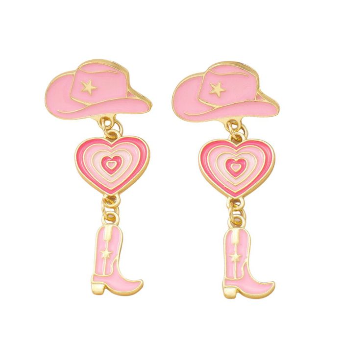 Glamour Cowgirl Boot and Hat Dangle Earrings