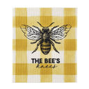 Bee's Knees Organic Dishcloth | Kitchen Hand Tea Dishtowel | 7.75" x 7" Compostable Organic Cute Kitchen Dishcloths and Washcloths | Cotton Kitchen Bathtime Tea Dish Towel | 7.75" x 7"