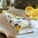 Lemons Organic Dishcloth | Cotton Kitchen Tea Dish Towel | 7.75" x 7" Compostable Organic Cute Kitchen Dishcloths and Washcloths | Cotton Kitchen Bathtime Tea Dish Towel | 7.75" x 7"