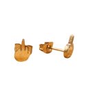 Gold Middle Finger Stud Earrings in Gold or Silver | Fashion Jewelry Gift