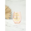 Don't Rush Me, I'm a Woman Of Leisure Stemless Wine Glass in Rose and Gold | 20 0z. | Set of 4 Don't Rush Me, I'm a Woman Of Leisure Stemless Wine Glass in Rose and Gold