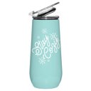 Stay Cozy Holiday Champagne Tumbler | Stainless Steel with Spill-Resistant Lid Stainless Steel Champagne Tumblers with Lids | Stainless Steel To-Go Cup