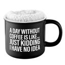 A Day Without Coffee is Like...Mug & Sock Gift Set in Black and White | Giftable Set for Her and Him Giftable Mug and Cozy Sock Set  | Gift for  Holiday and Coffee Lovers - 3 Styles Available 