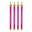 Get Your Party Pants On! Birthday Hot Pink Crown Pen Set of 12 | Giftable Quote Pens | Gift for Her Crown Pens Set of 12 | Giftable Pens | Novelty Office Desk Supplies