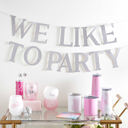 We Like To Party Paper Garland Banner | Reusable Party Decor | 6ft. Long Party Paper Garland Banner |  Reusable Party Decor