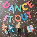 Dance It Out Paper Garland Banner| Reusable Party Decor |  6ft Long Party Paper Garland Banner |  Reusable Party Decor