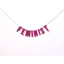 Handmade Felted Feminist Party Banner in Fuchsia Handmade Felt Letter Hanging Banner Garlands  | Housewarming, Wall Decor  or Party Garland