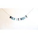 Handmade Felted Wild At Heart Party Banner in  Blue Ombré Handmade Felt Letter Hanging Banner Garlands  | Housewarming, Wall Decor  or Party Garland