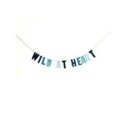 Handmade Felted Wild At Heart Party Banner in  Blue Ombré Handmade Felt Letter Hanging Banner Garlands  | Housewarming, Wall Decor  or Party Garland