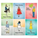 Set of 6 Strange Friends Birthday Greeting Card Box   |  Funny Birthday Card Birthday or Thank You Funny Greeting Card Box Set | Set of 6 | Cute Message Card Sets