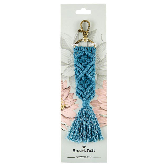 Boho Macrame Keychains in 4 Colors | Tasseled Key Ring Bag Purse Charm | 6.75"