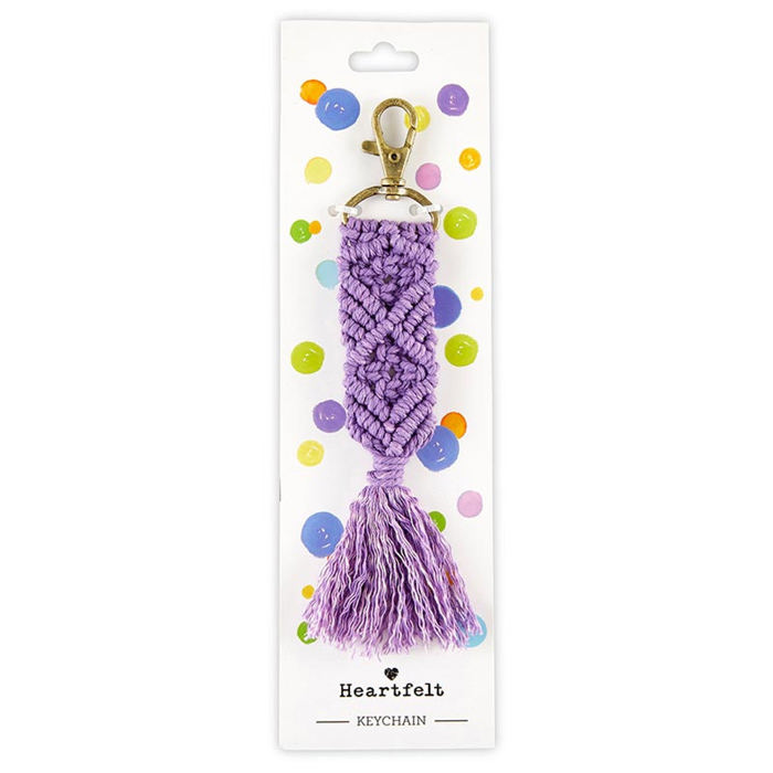 Boho Macrame Keychains in 4 Colors | Tasseled Key Ring Bag Purse Charm | 6.75"