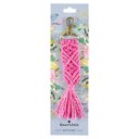 Pink Boho Macrame Keychains in 4 Colors | Tasseled Key Ring Bag Purse Charm | 6.75"