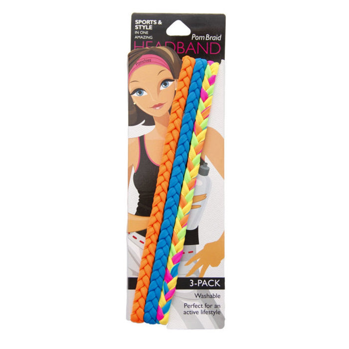 Braided Rope Stretch Workout Headband Packs and Singles