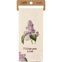 I Lilac You A Lot Flower Pun Embroidered Tea and Dish Towels | Novelty Kitchen Hand Towels