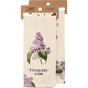 I Lilac You A Lot Flower Pun Embroidered Tea and Dish Towels | Novelty Kitchen Hand Towels