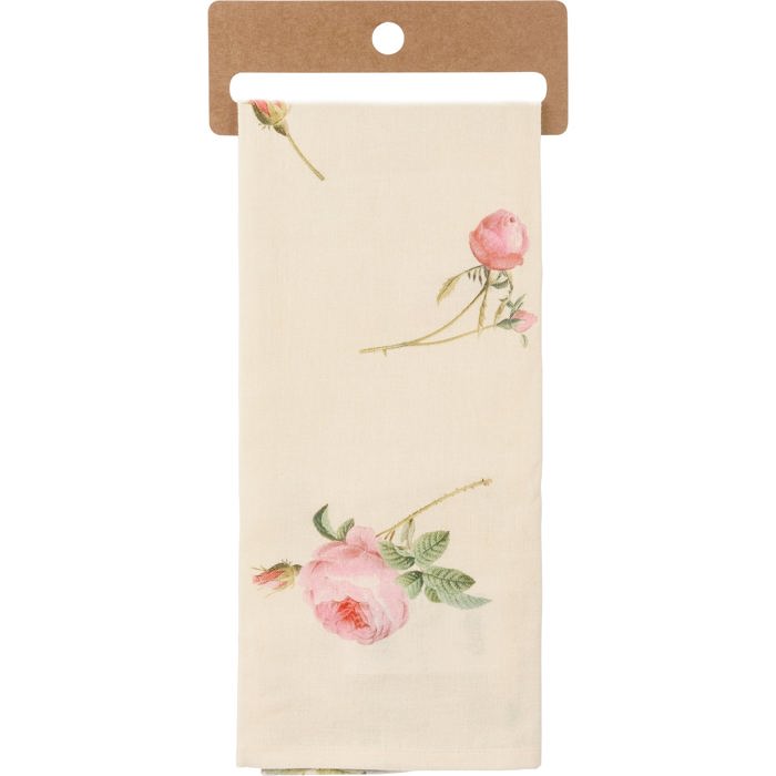 Flower Pun Embroidered Tea and Dish Towels | Novelty Kitchen Hand Towels