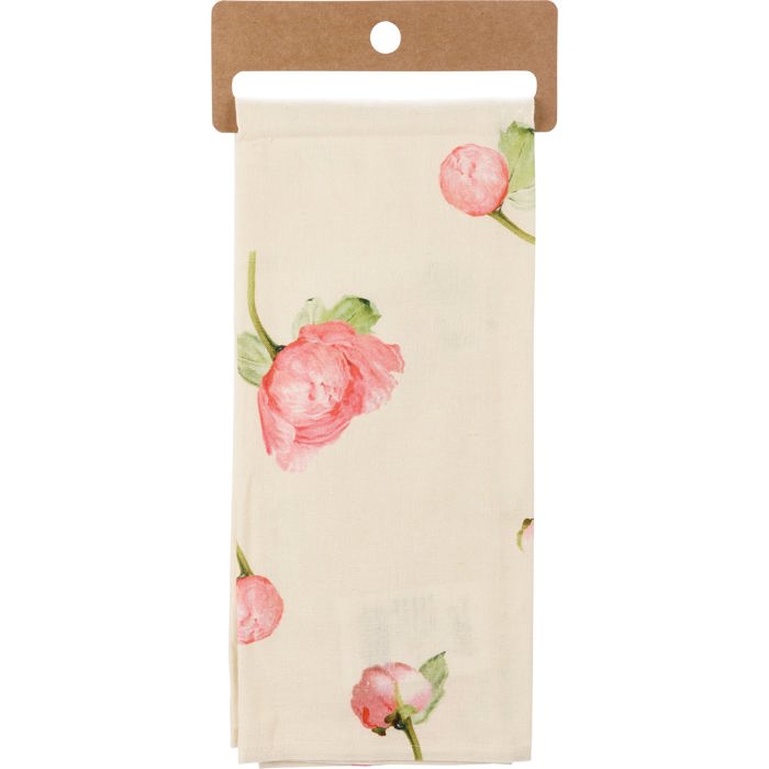 Flower Pun Embroidered Tea and Dish Towels | Novelty Kitchen Hand Towels