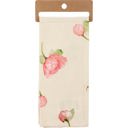 Peony For Your Thoughts Flower Pun Embroidered Tea and Dish Towels | Novelty Kitchen Hand Towels