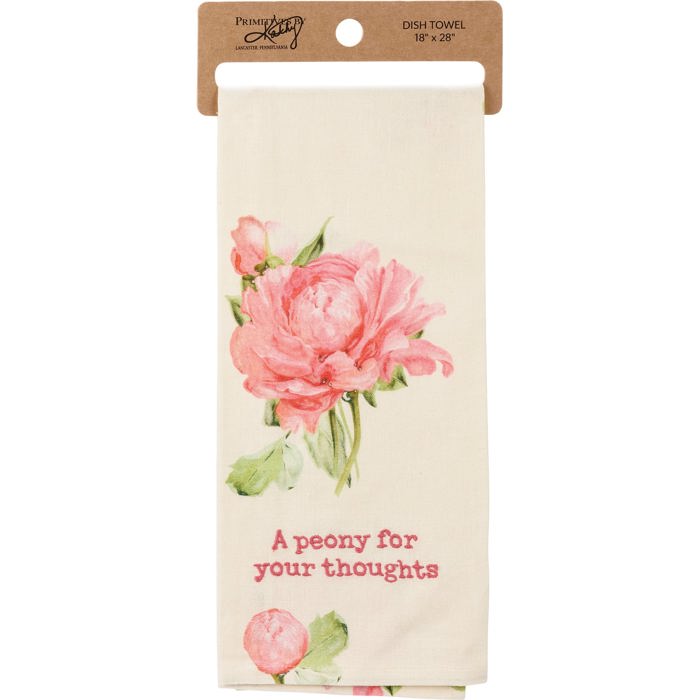 Flower Pun Embroidered Tea and Dish Towels | Novelty Kitchen Hand Towels