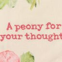 Peony For Your Thoughts Flower Pun Embroidered Tea and Dish Towels | Novelty Kitchen Hand Towels