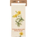 I Think About You Every Daisy Flower Pun Embroidered Tea and Dish Towels | Novelty Kitchen Hand Towels