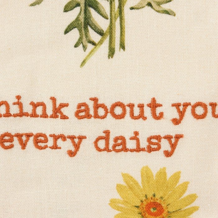 Flower Pun Embroidered Tea and Dish Towels | Novelty Kitchen Hand Towels