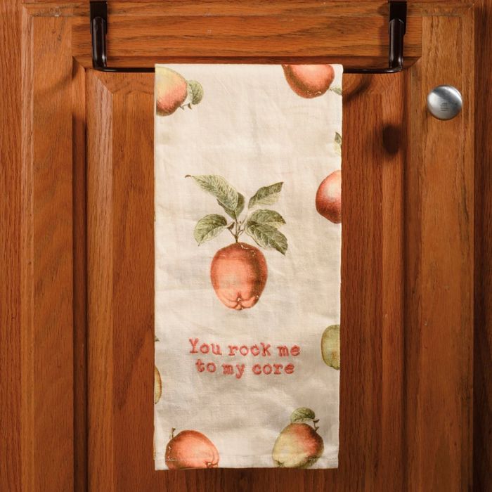 Fruit and Vegetable Puns Embroidered Tea and Dish Towels | Funny Kitchen Hand Towels