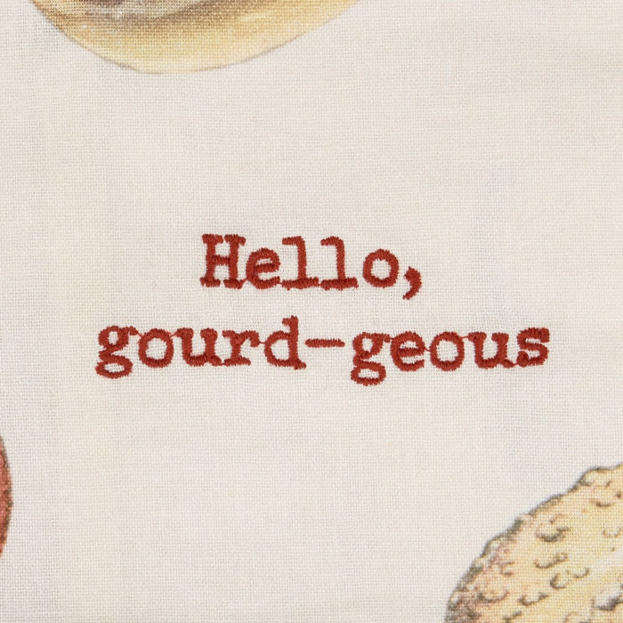 Fruit and Vegetable Puns Embroidered Tea and Dish Towels | Funny Kitchen Hand Towels