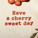 Have A Cherry Sweet Day Fruit and Vegetable Puns Embroidered Tea and Dish Towels | Funny Kitchen Hand Towels