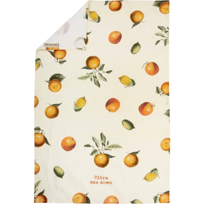 Fruit and Vegetable Puns Embroidered Tea and Dish Towels | Funny Kitchen Hand Towels