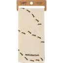 Antisocial Ant Animal Puns Embroidered Tea and Dish Towels | Linen Novelty Kitchen Towels