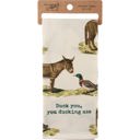 Duck You, You Ducking Ass Animal Puns Embroidered Tea and Dish Towels | Linen Novelty Kitchen Towels